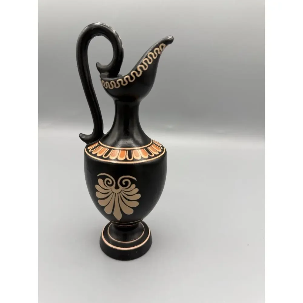 Vintage Greek Pottery Amphora Vase Athens Museum D Vassiliou Handmade Greece